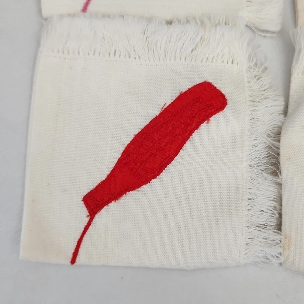 6 Vintage Embroidered Linen Napkins